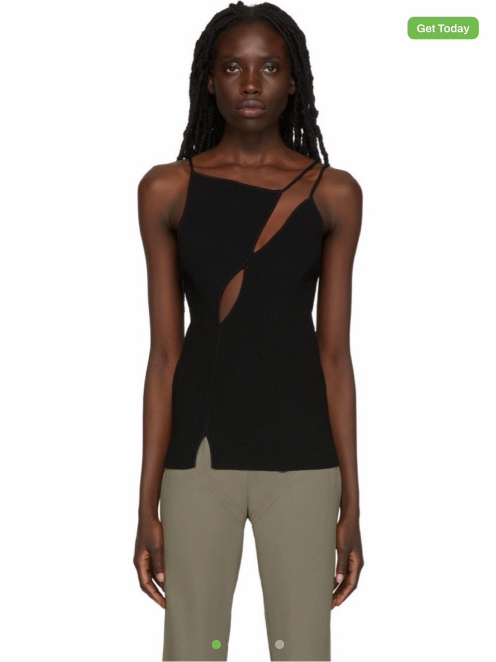 Paris Georgia Black Asymmetric Cutout Camisole